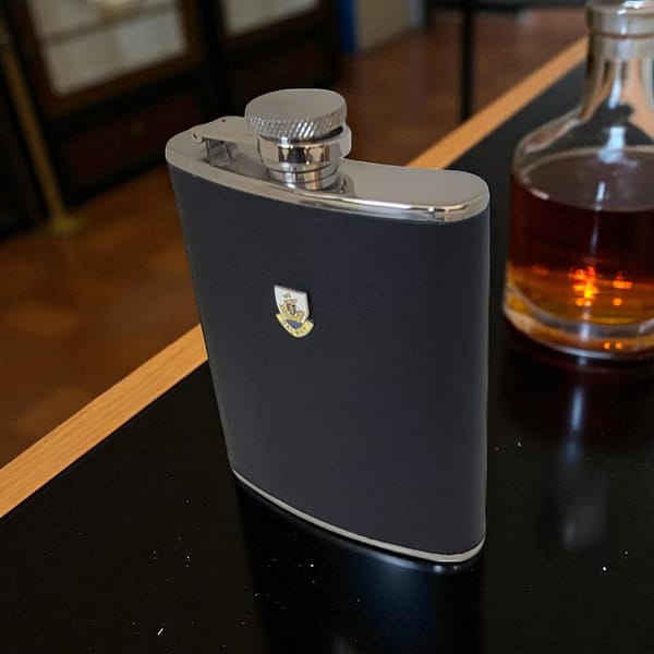 Galway Crest Leather Hip Flask – 6oz Stainless Steel - Irish Bar/Guinness