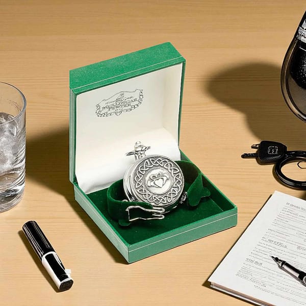 Mechanical Pocket Watch with Claddagh – Mullingar Pewter - Irish Gifts