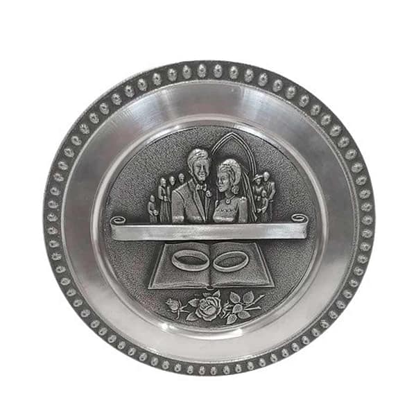 Mullingar Pewter Wedding Plaque – Personalised Irish Gift - Irish Gifts - Image 1