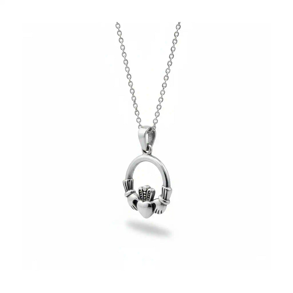 Sterling Silver Small Claddagh Pendant - Baby & Christening Gifts