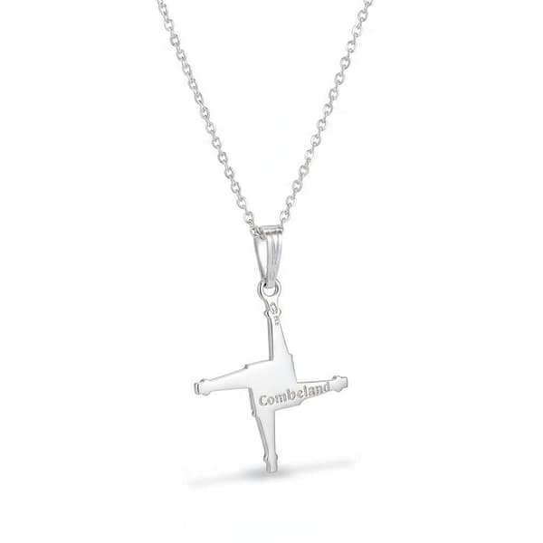 Sterling Silver St. Brigid’s Cross Necklace – 18” Chain - Irish Gifts - Image 1