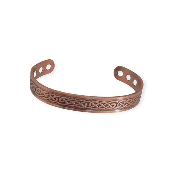 Copper Magnetic Bangle with 6 Healing Magnets & Celtic Knot Design - Irish Gifts - Image 2