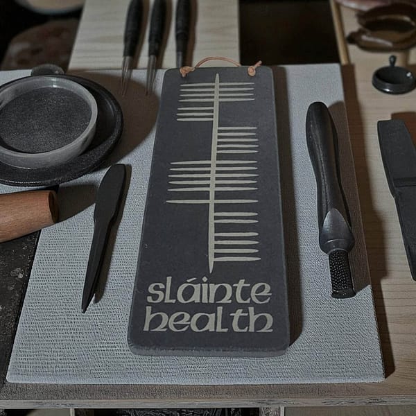 Irish Slate Ogham Plaque – Sláinte (Health) - Accessories
