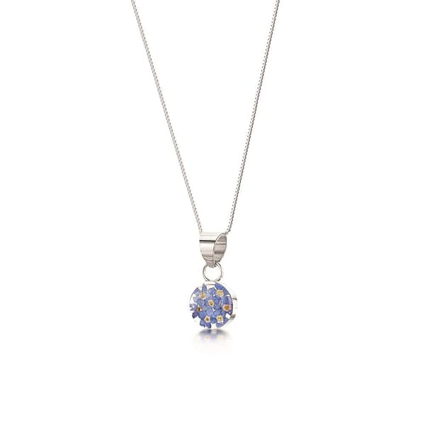 Real Flower Silver Pendant - Forget-Me-Nots - Small Circle - Irish Gifts - Image 7