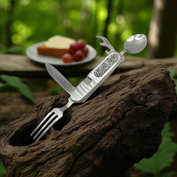 Book of Kells Camping Cutlery Tool – Handmade by Mullingar Pewter - Irish Bar/Guinness