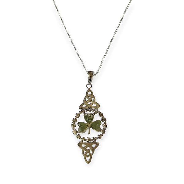 Connemara Marble Sterling Silver Shamrock Pendant - Connemara Marble