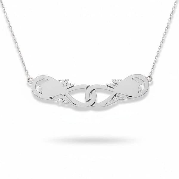 Silver Book of Kells Necklet with Celtic Birds – Fixed Chain 19” - Irish Gifts - Image 1