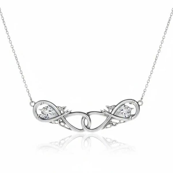 Silver Book of Kells Necklet with Celtic Birds – Fixed Chain 19” - Irish Gifts