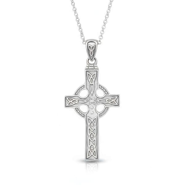 Sterling Silver Celtic Cross Necklace – Medium Size, Made in Ireland - Irish Gifts