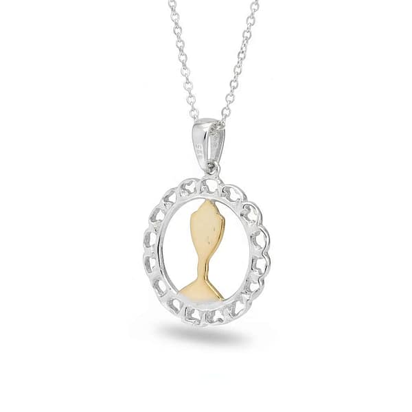 Silver First Communion Medal with Gold-Plated Chalice – 18” Chain - Irish Gifts - Image 1