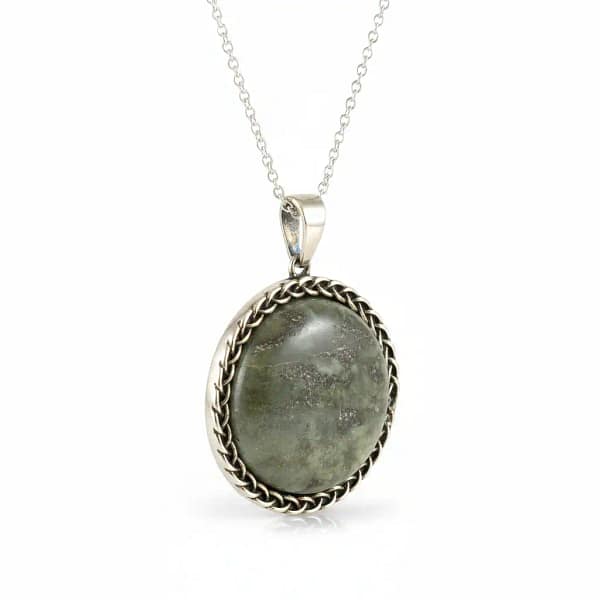 Connemara Marble Sterling Silver Round Pendant - Connemara Marble