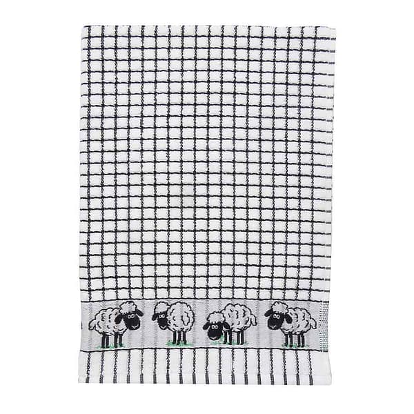 Poli-Dri Jacquard Tea Towel – Black & White Sheep by Samuel Lamont - Decorative Bar Stuff - Image 1