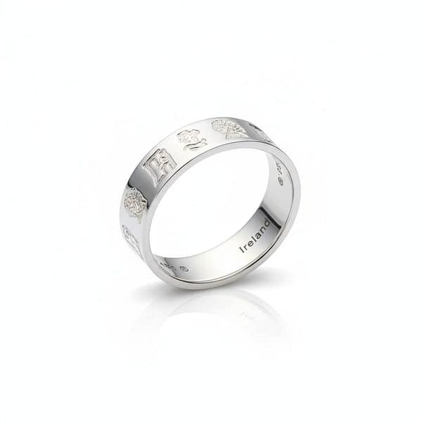 Narrow “Impressions of Ireland” Ring – Sterling Silver by Fadó Jewellers - St Patricks Day
