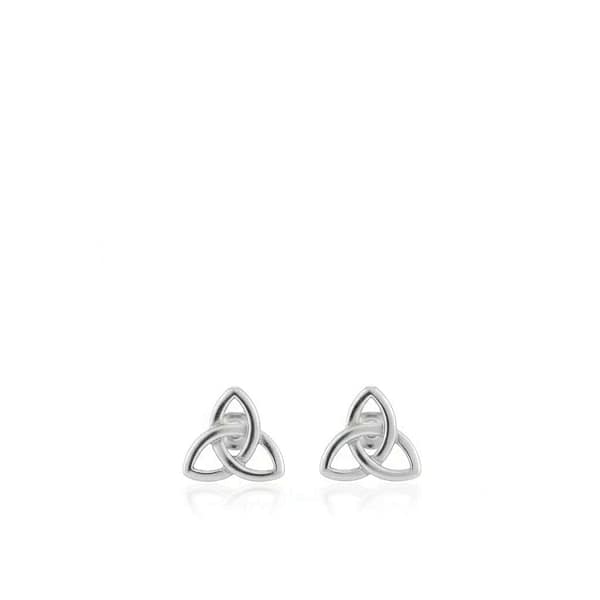 Sterling Silver Small Trinity Stud Earrings – Petite Irish Design - Communion Gifts