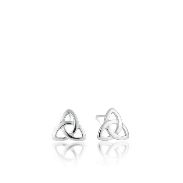 Sterling Silver Small Trinity Knot Stud Earrings - Irish Gifts