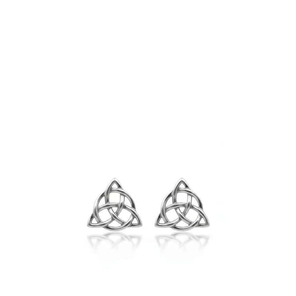 Sterling Silver Small Trinity Knot & Circle Stud Earrings - Irish Gifts
