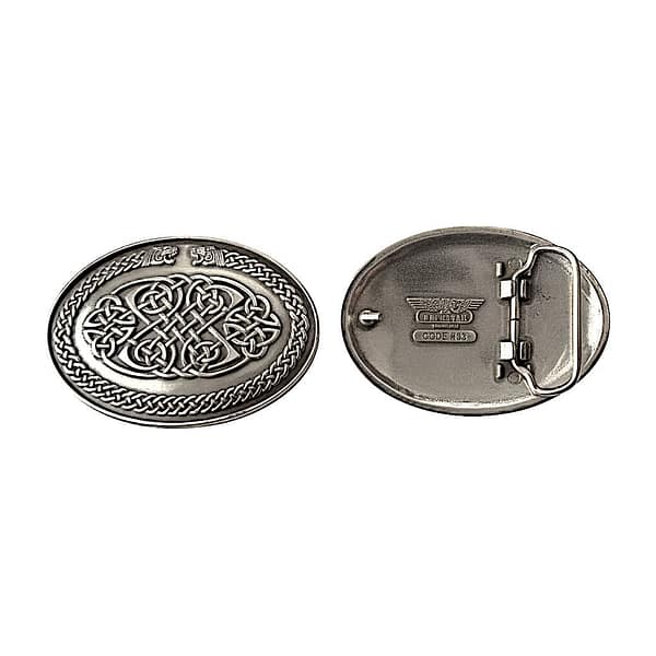 Celtic Knot Belt Buckle – Book of Kells Hounds by Lee River - Accessories - Image 1