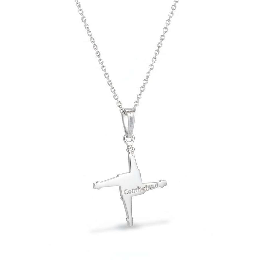 Sterling Silver St. Brigid’s Cross Necklace – 18” Chain - Irish Gifts - Image 1