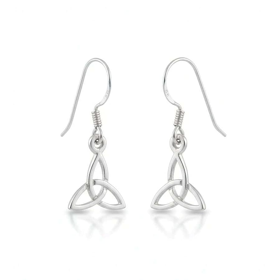 Sterling Silver Trinity Knot Drop Earrings - Irish Gifts