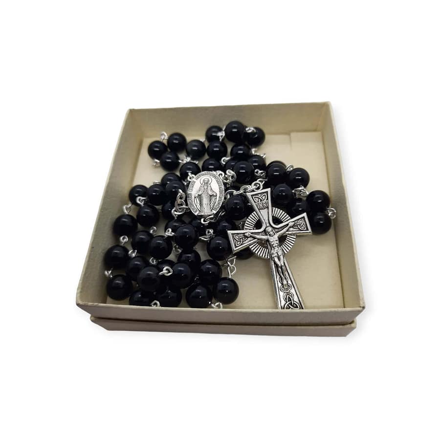 Obsidian Black Rosary Beads – 8mm - Accessories - Image 1