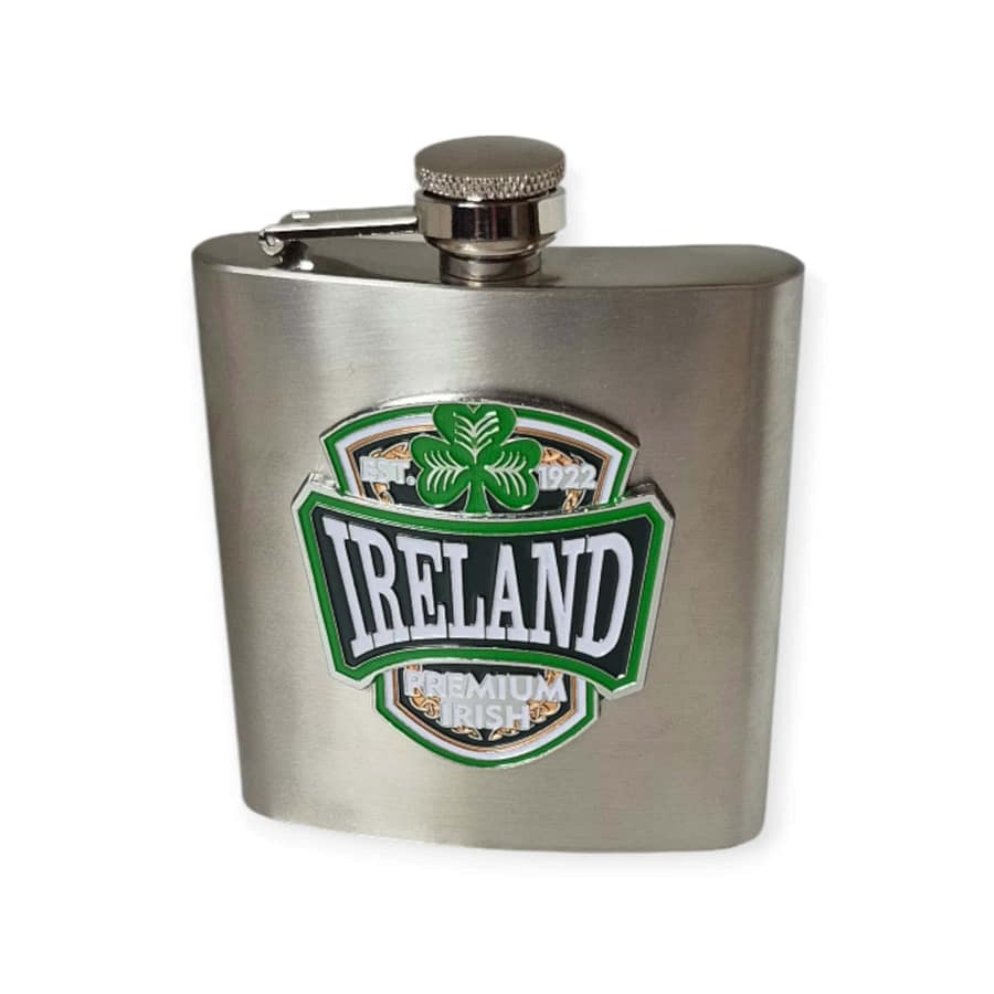 Ireland Shamrock Whiskey Flask – Stainless Steel - Irish Bar/Guinness - Image 3