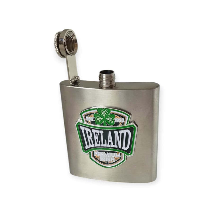 Ireland Shamrock Whiskey Flask – Stainless Steel - Irish Bar/Guinness - Image 4