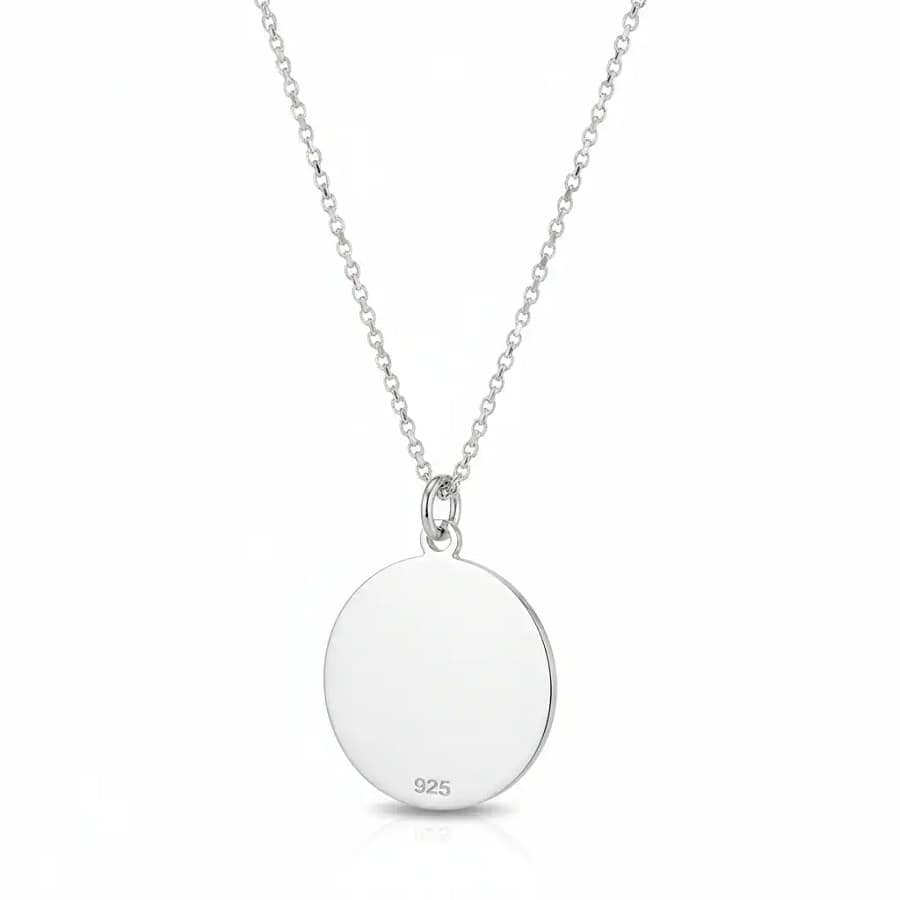 Silver Saint Christopher Medal Necklace – Round Design, 18” Chain - Irish Gifts - Image 2