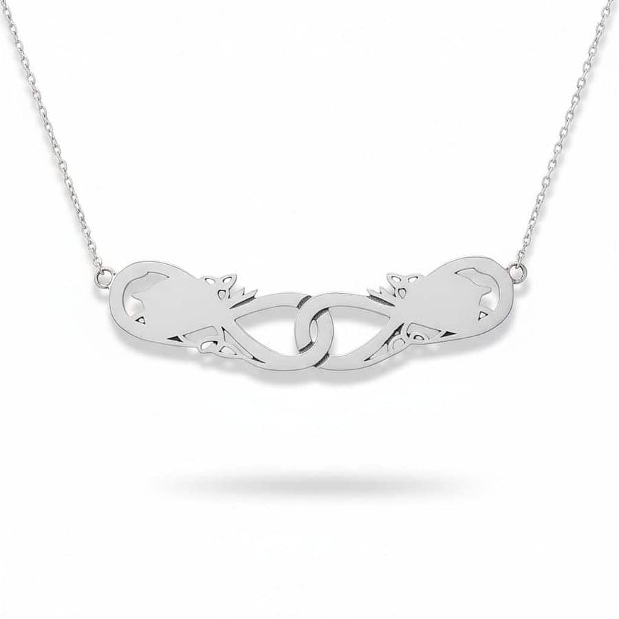 Silver Book of Kells Necklet with Celtic Birds – Fixed Chain 19” - Irish Gifts - Image 1