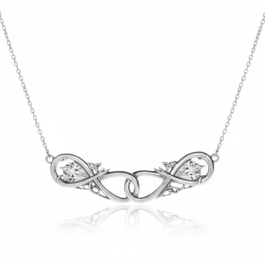 Silver Book of Kells Necklet with Celtic Birds – Fixed Chain 19” - Irish Gifts