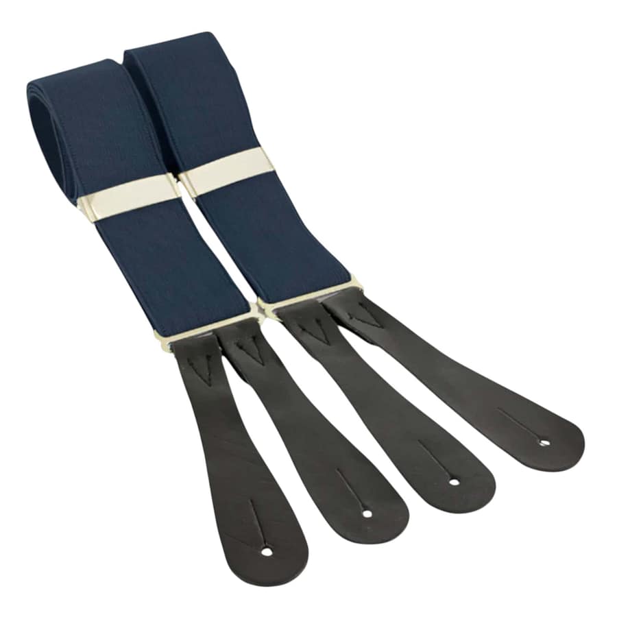 Leather Strap Trouser Braces – Button-On Suspenders for Men & Women - Grandfather Shirts