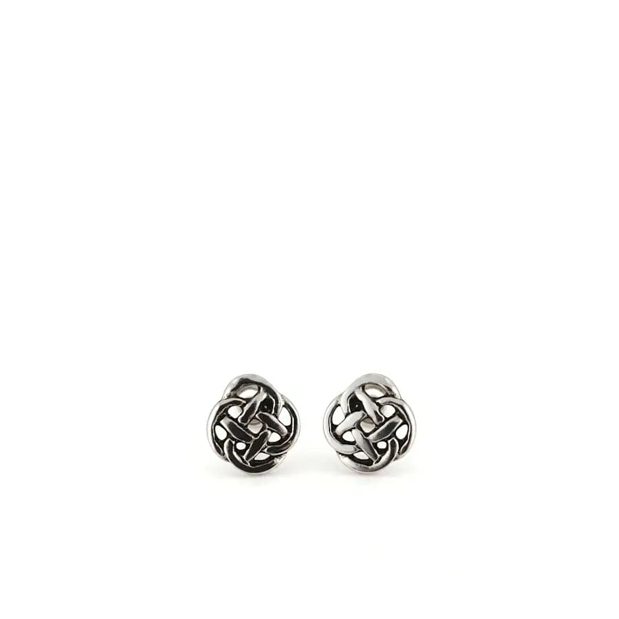 Sterling Silver Small Round Celtic Knot Stud Earrings - Irish Gifts