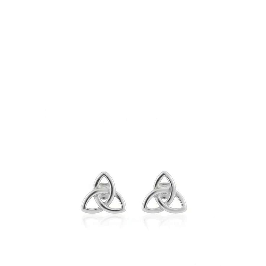 Sterling Silver Small Trinity Stud Earrings – Petite Irish Design - Communion Gifts