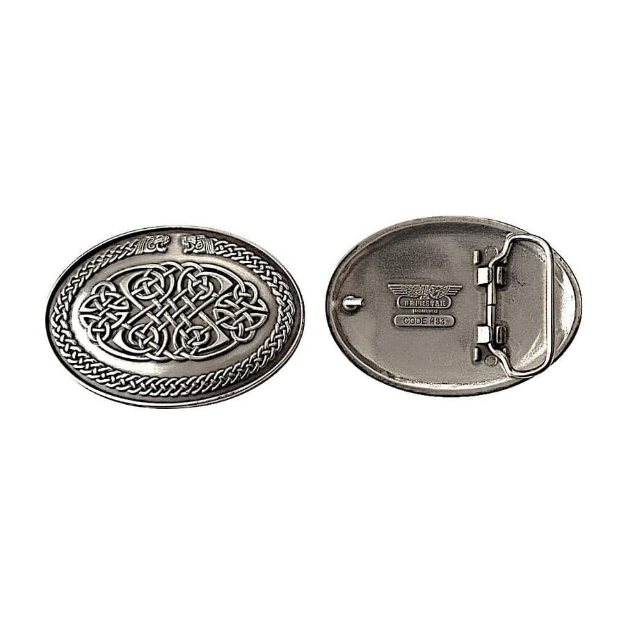 Celtic Knot Belt Buckle – Book of Kells Hounds by Lee River - Accessories - Image 1